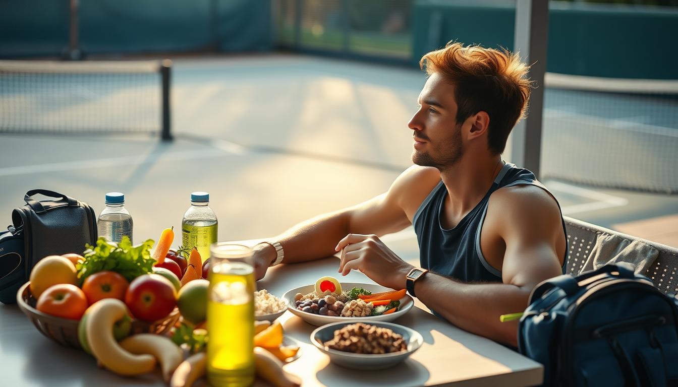 Como otimizar a recuperação no tênis com uma alimentação balanceada.